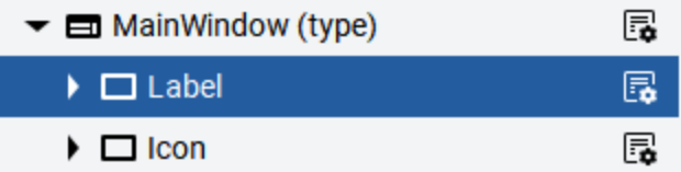 FT Optix canvas showing a label hidden behind an icon due to incorrect Z-order in the project tree