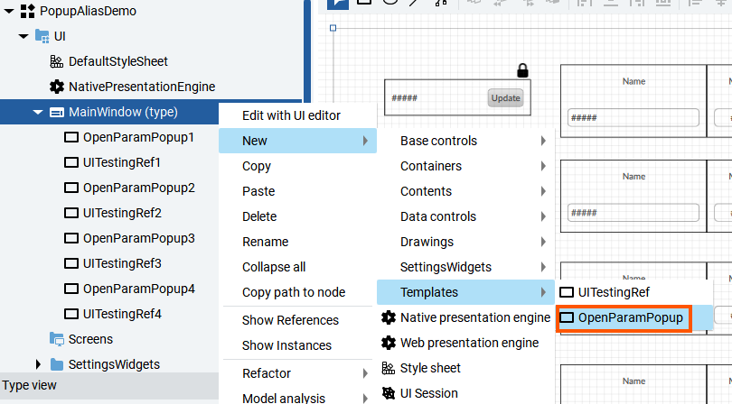 Template Optix Reusable Popup Templates in Optix with Alias Passing